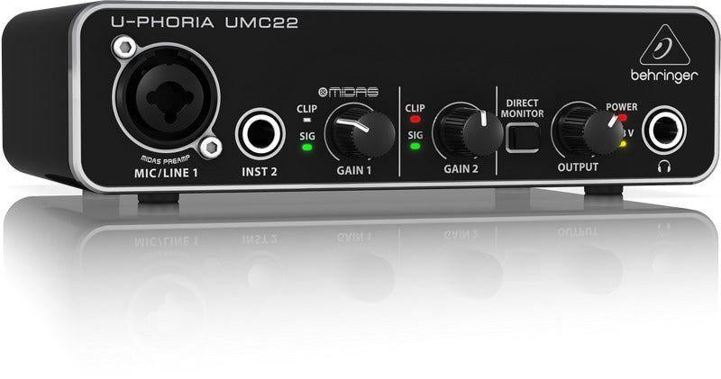 Behringer U-Phoria UMC22 Audiophile 2x2 48kHz USB Audio Interface