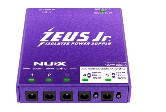 NU-X ZEUS JNR PEDAL POWER SUPPLY W/ 5 OUTPUTS