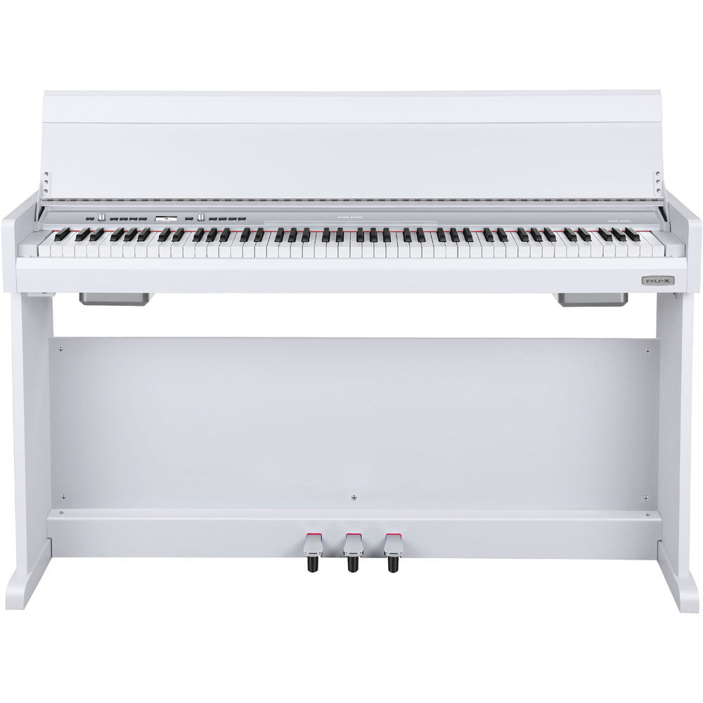 NU-X NCK-330 Upright 88-Key Digital Piano in White Finish w/ Bonus Piano Bench