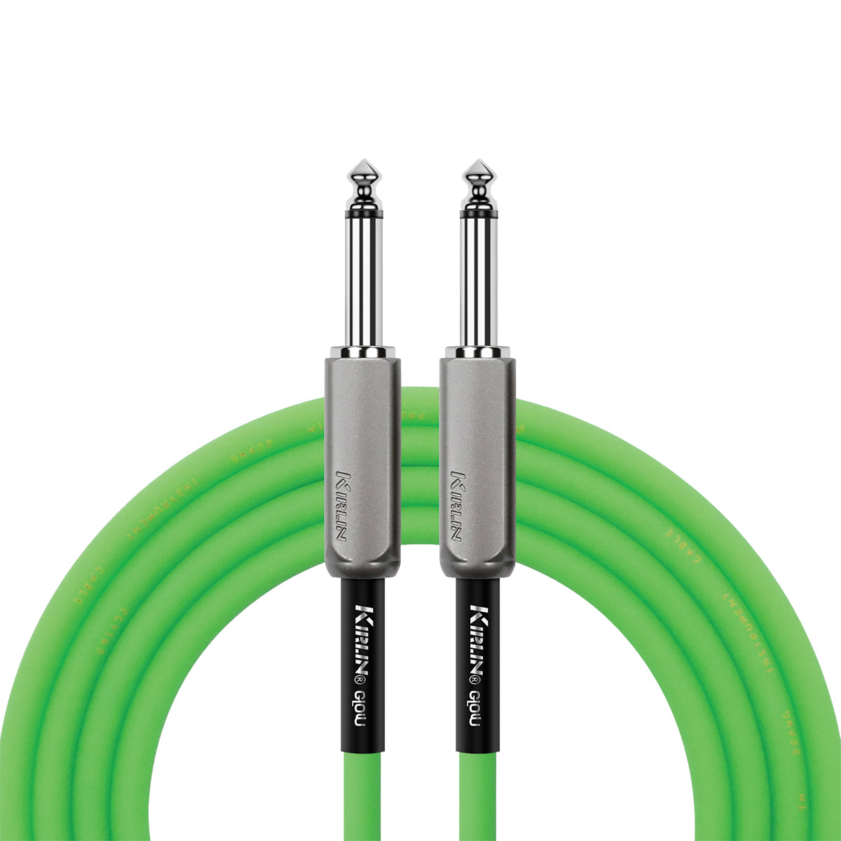 Kirlin 20ft Glow Guitar Cable Green Kiwi Pop