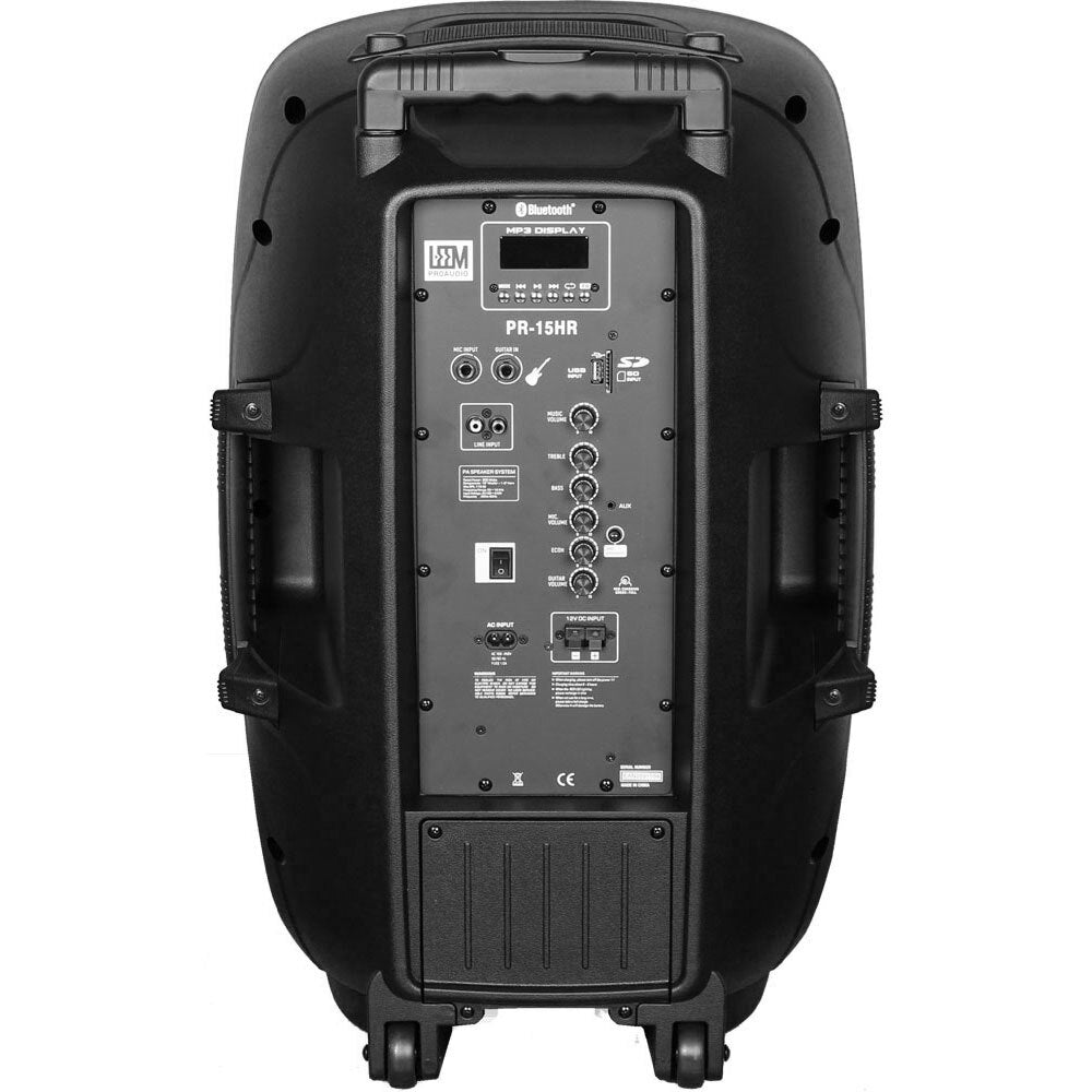 Leem PR-15HR Rechargeable Active 120W 2-Way 15" PA Speaker System with Wireless Mics