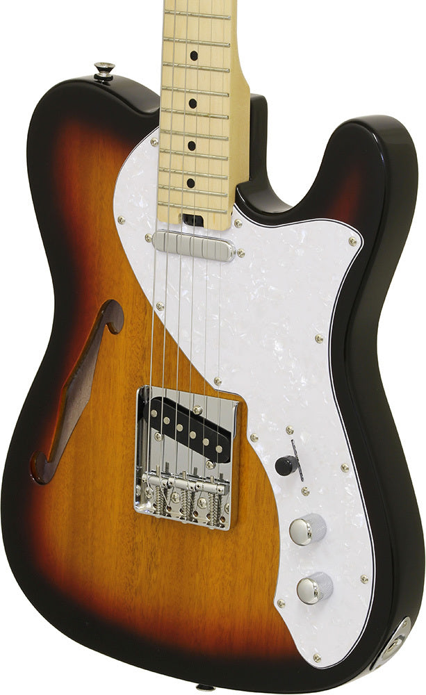 Aria 615-TL Series Semi-Hollow Electric Guitar in 3TS
