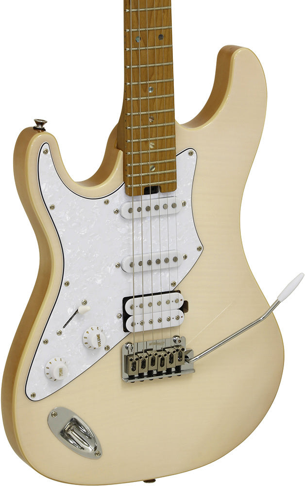 Aria 714-JH Fullerton Reverse Tribute Collection Electric Guitar in Marble White