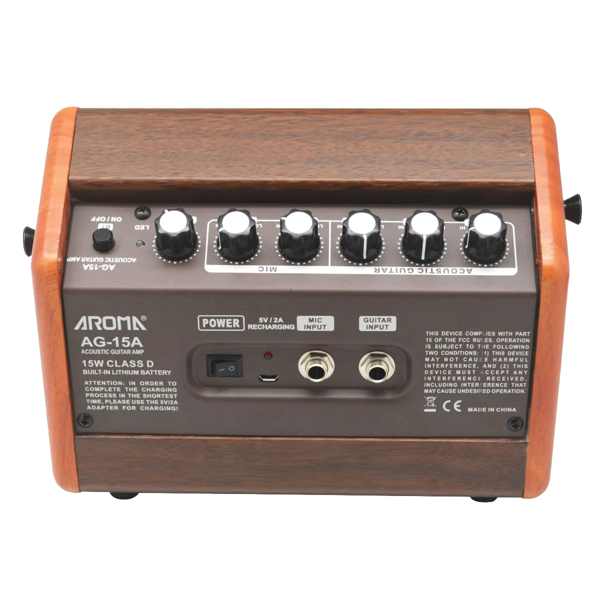 Aroma AG-15A 15W Acoustic Guitar Rechargeable Amplifier