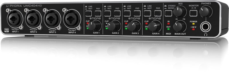 Behringer U-Phoria UMC404HD Audiophile Interface with MIDAS Mic Preamps