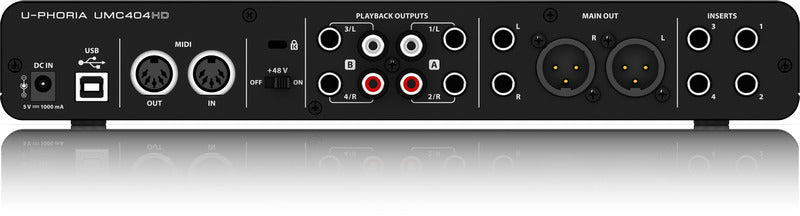 Behringer U-Phoria UMC404HD Audiophile Interface with MIDAS Mic Preamps