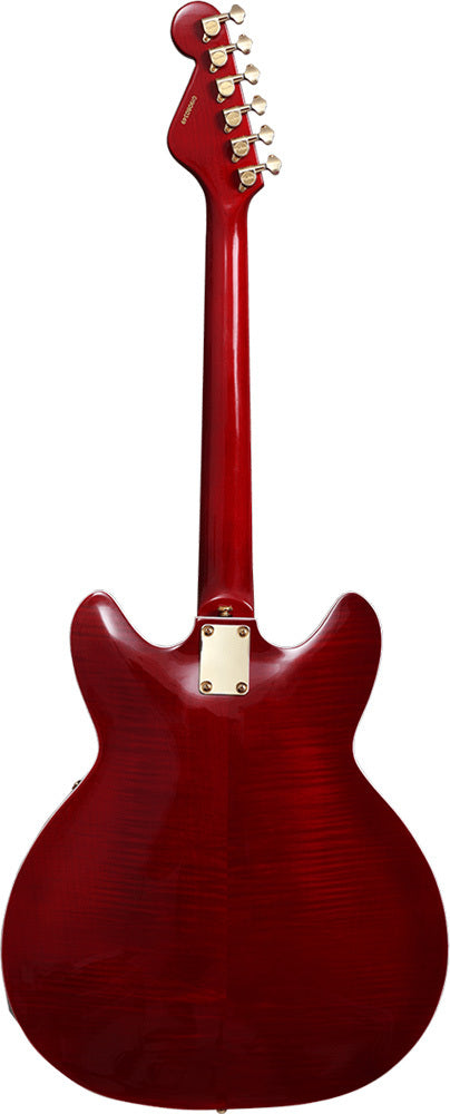 Hagstrom 67 Viking II Semi-Hollow Guitar in Wild Cherry Transparent w/ Case