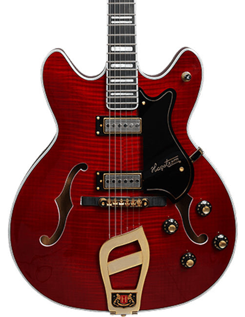 Hagstrom 67 Viking II Semi-Hollow Guitar in Wild Cherry Transparent w/ Case