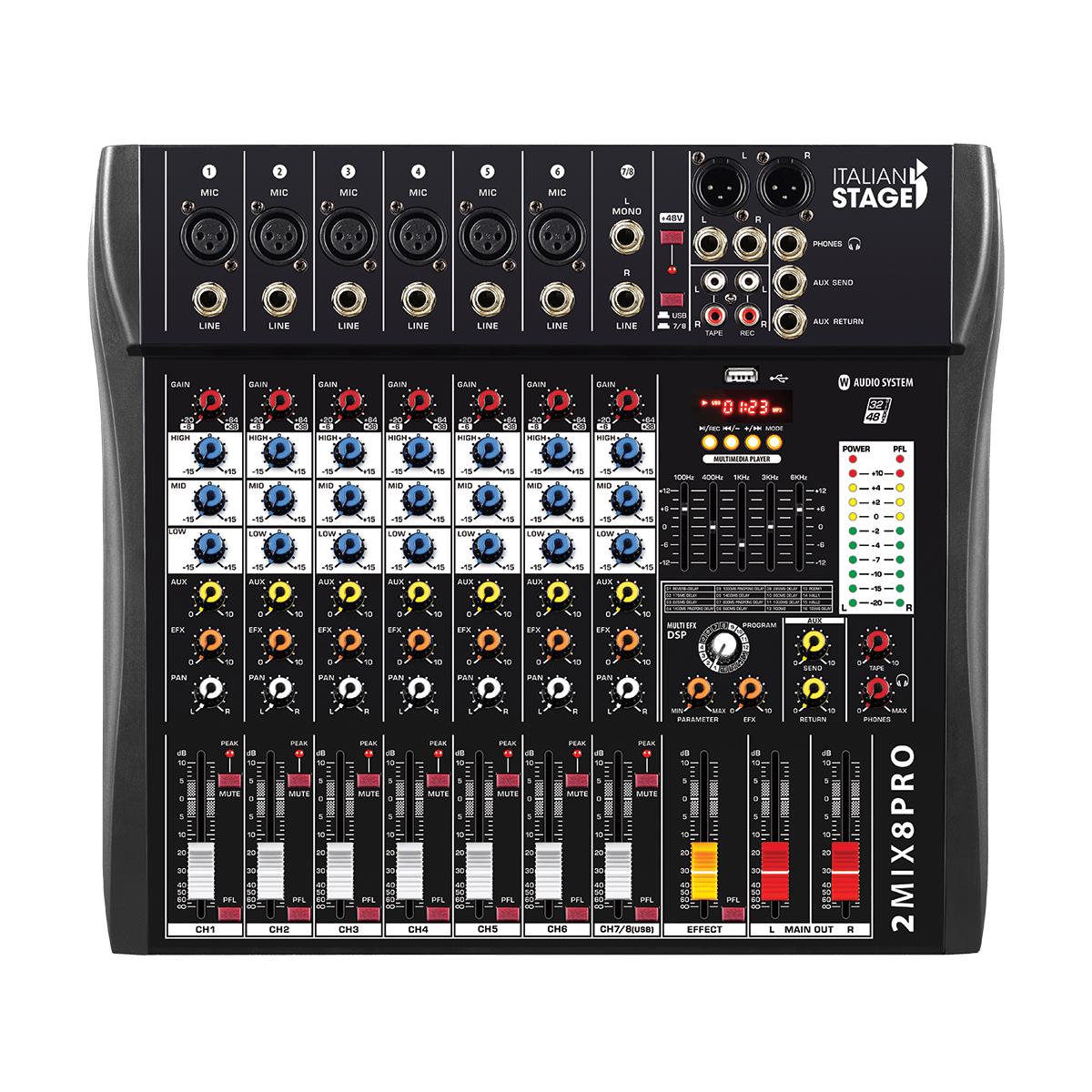 Italian Stage 2MIX8PRO 8-Channel Stereo Mixer
