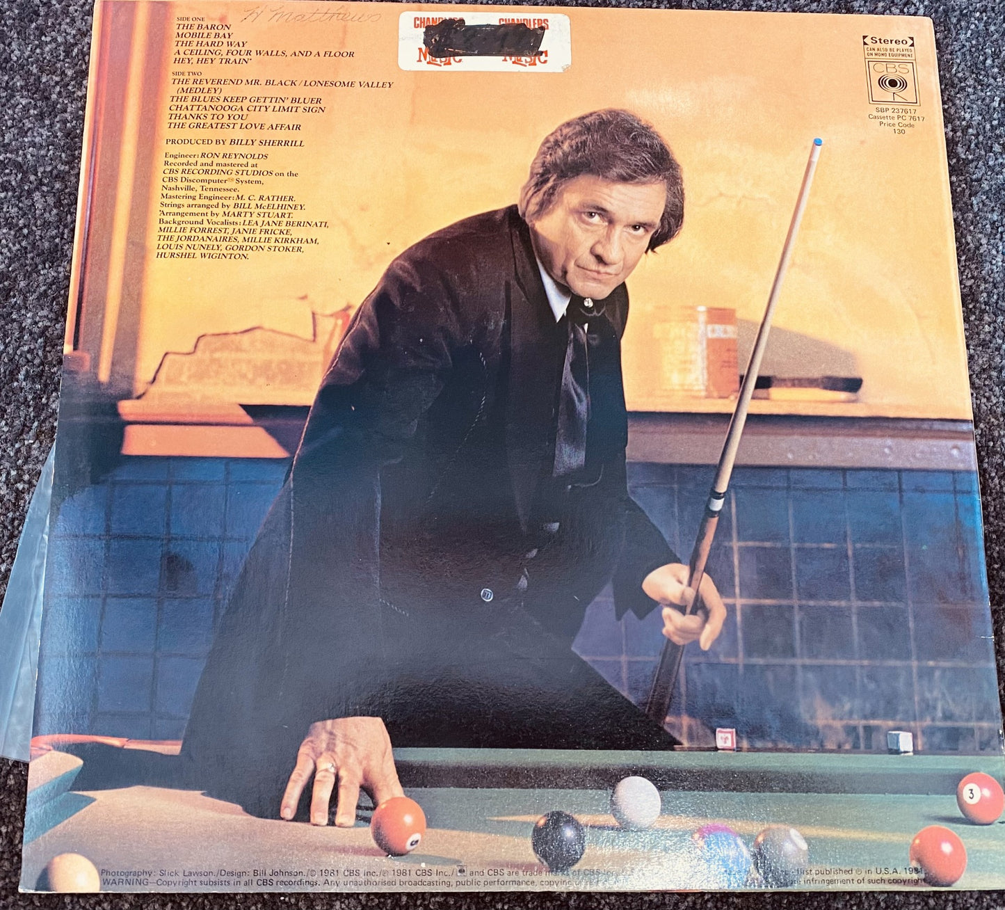 JOHNNY CASH - THE BARON LP (VINTAGE)