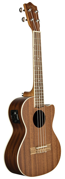 Lanikai Mahogany Series Tenor AC/EL Ukulele in Natural Satin Finish with Lanikai Standard Gig Bag