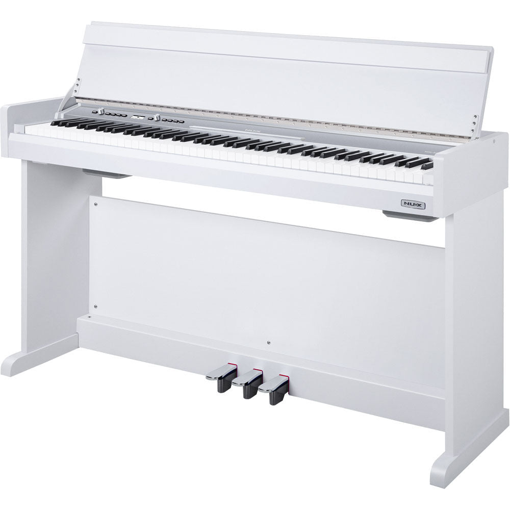 NU-X NCK-330 Upright 88-Key Digital Piano in White Finish w/ Bonus Piano Bench