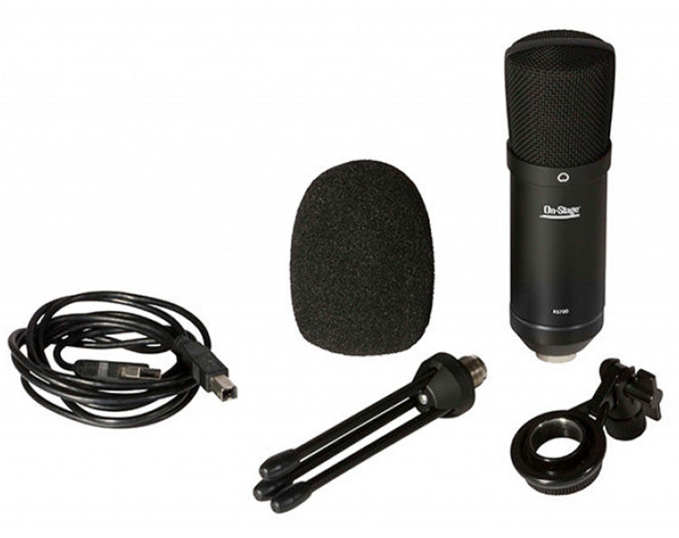 On Stage AS700 USB Large-Diaphragm Condenser Microphone Comes with Desktop Mini Tripod Stand
