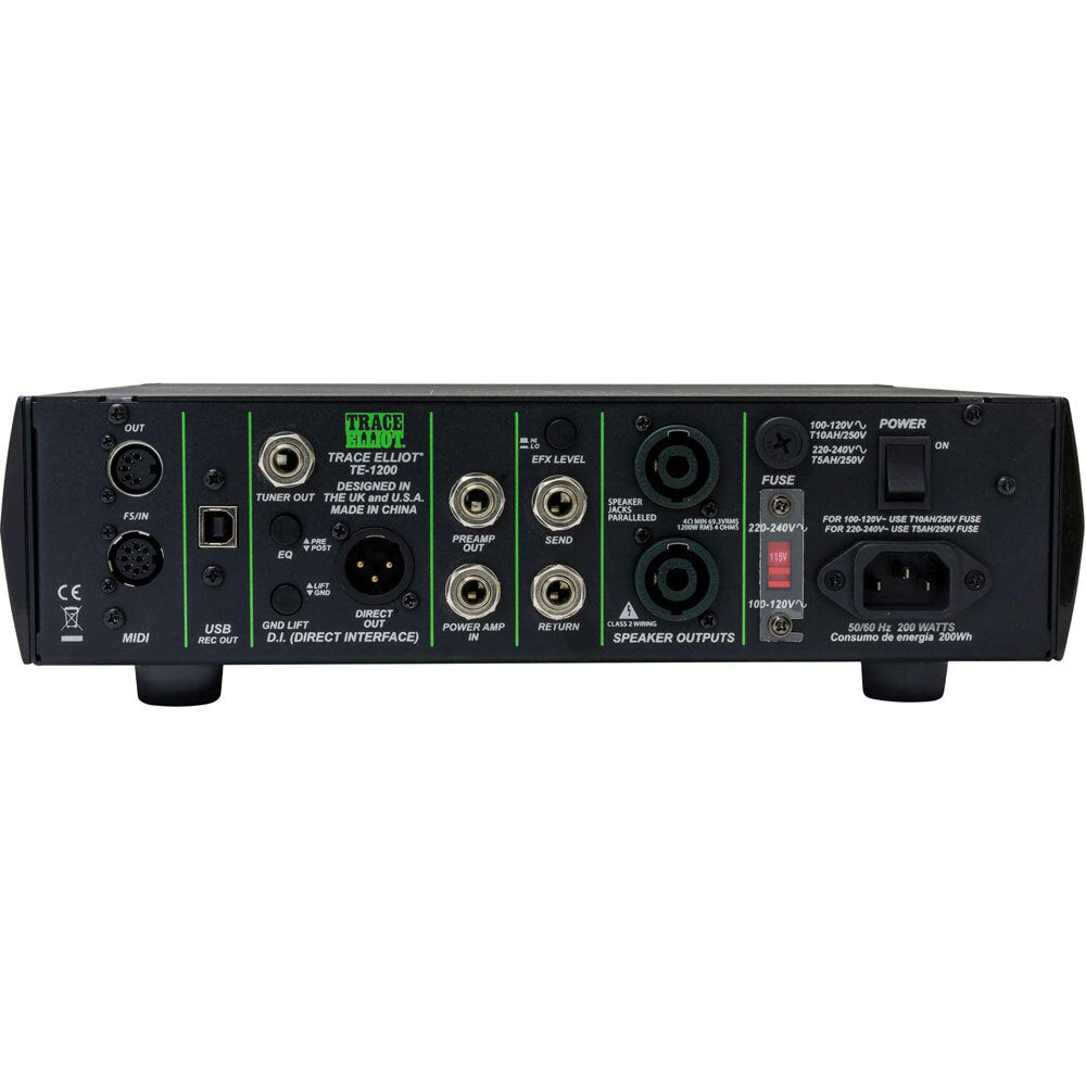 Trace Elliot TE Series Professional 1200-Watt Bass Amplifier Head Footswitch & Padded Gig Bag included