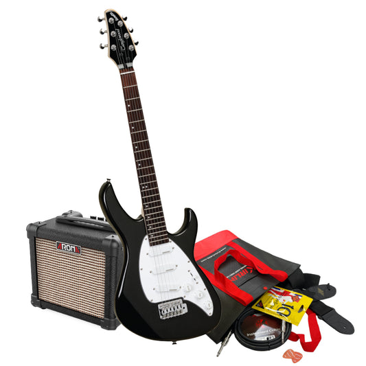 Tanglewood Baretta Black Gloss Electric Guitar with Aroma 10W Black Amp (TE2BKBK-P)