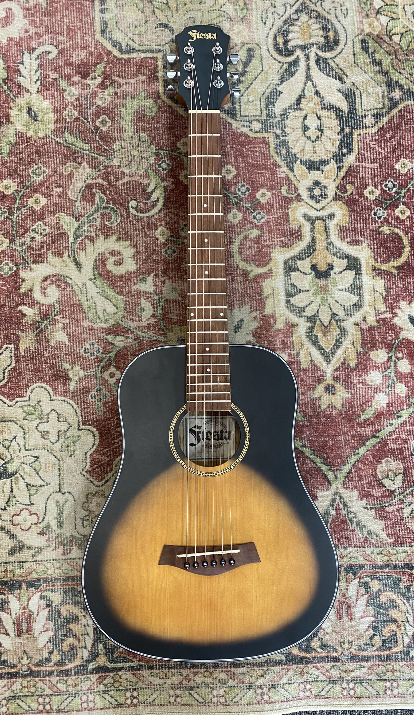 Aria Fiesta Series Traveller Acoustic Guitar in Tobacco Sunburst Matte Finish