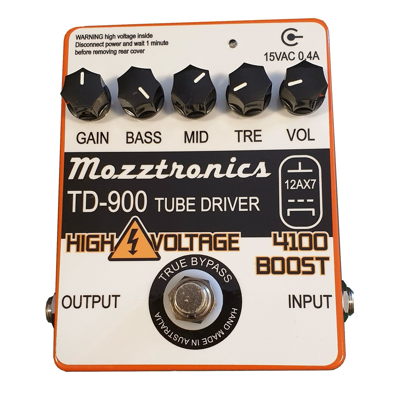 MOZZTRONICS TD-900 TUBE DRIVE PEDAL WITH POWER SUPPLY