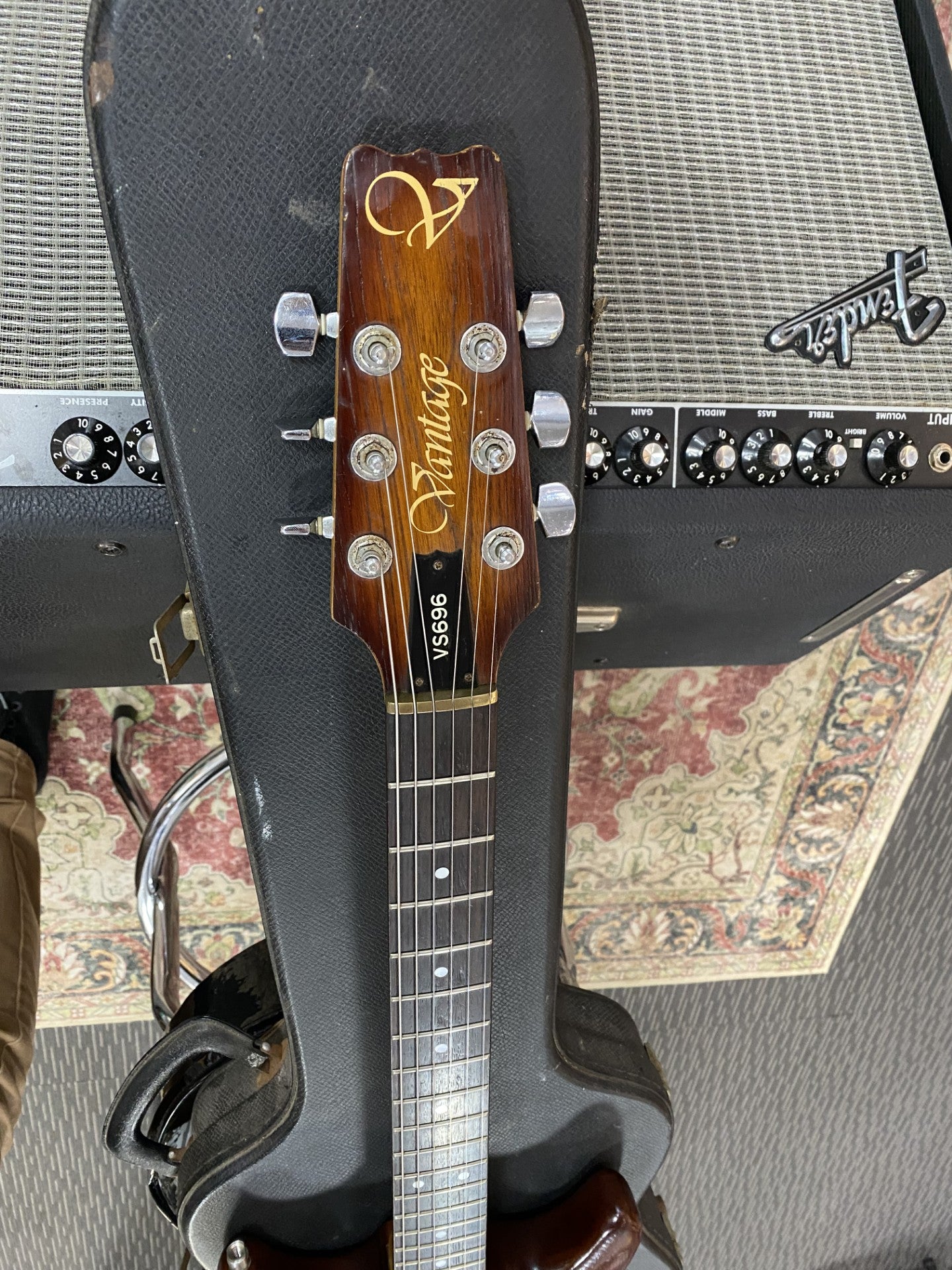 VANTAGE VS696 VINTAGE 1980's ELECTRIC GUITAR WITH CASE
