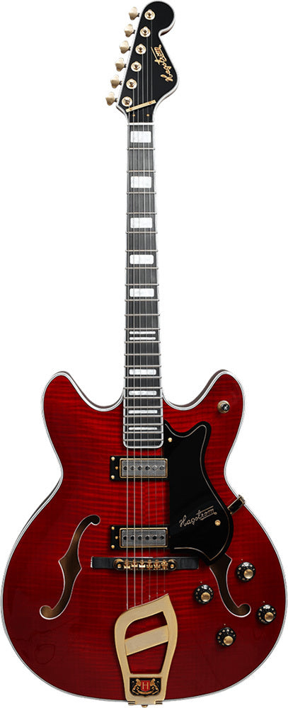Hagstrom 67 Viking II Semi-Hollow Guitar in Wild Cherry Transparent w/ Case