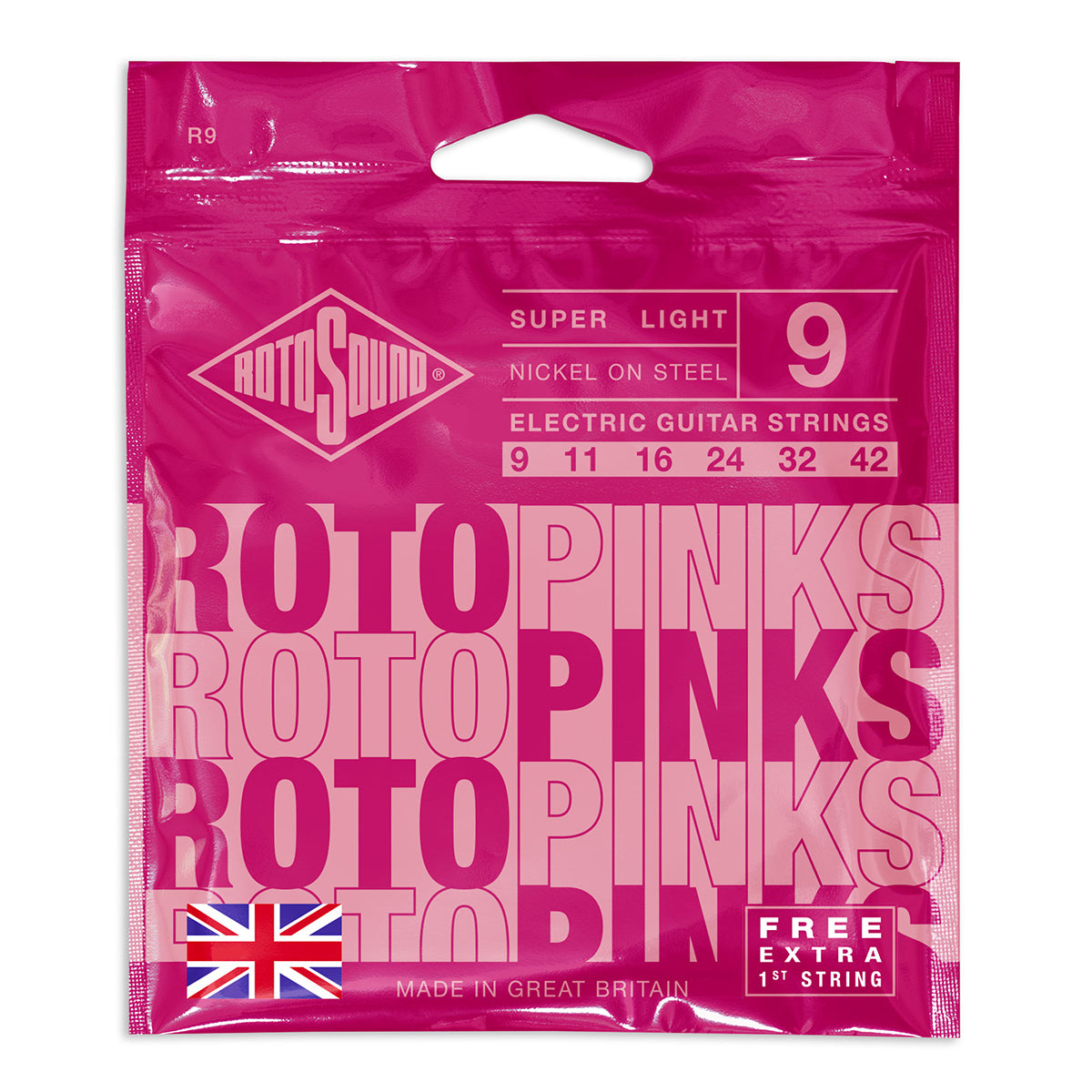Rotosound R9 Roto Pinks  Electric Set 9 - 42