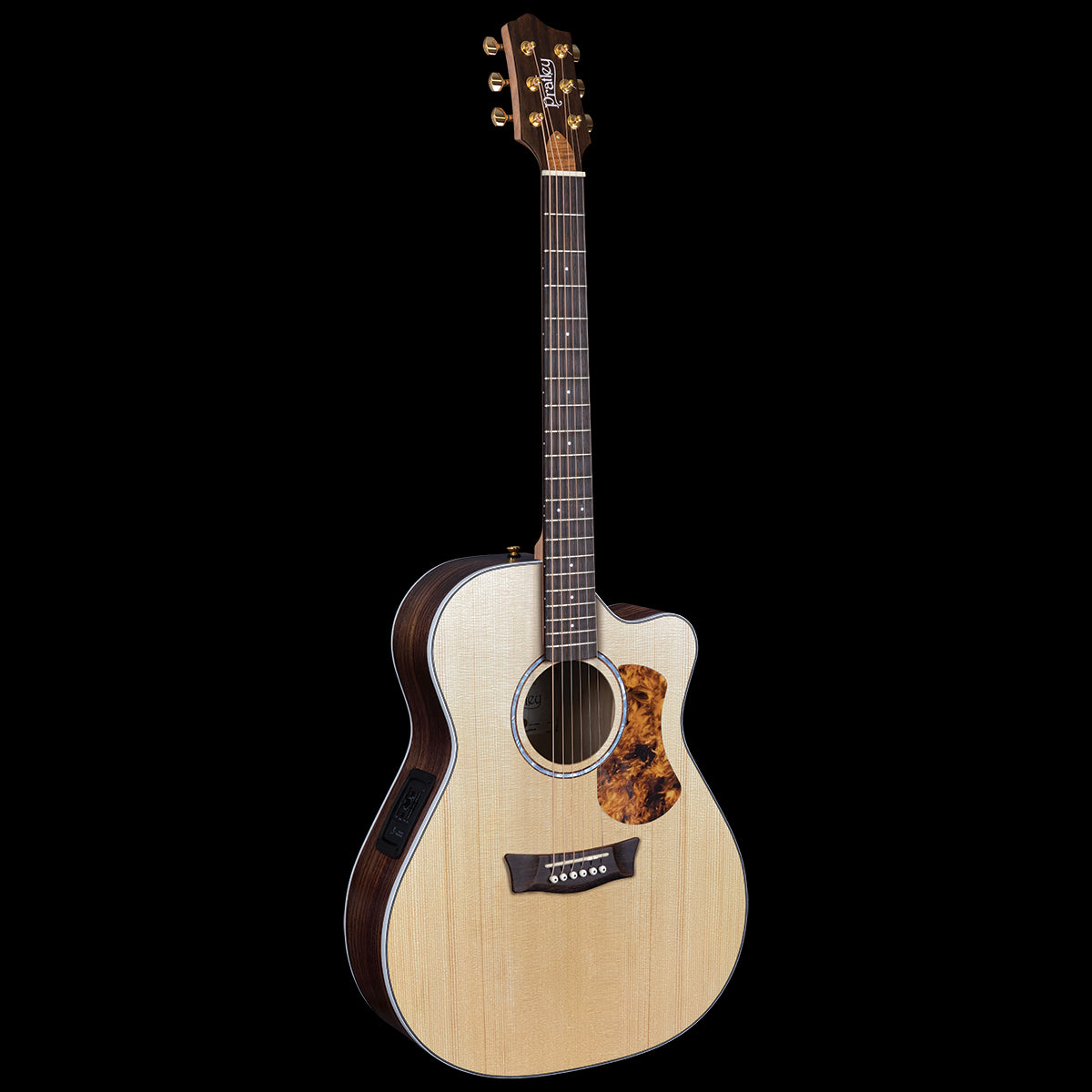 Pratley Studio OM All Solid Rosewood B/S Spruce Top cut away electric