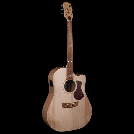 Pratley Entertainer Dread Solid Qld Maple B/S Solid Bunya Top cutaway electric