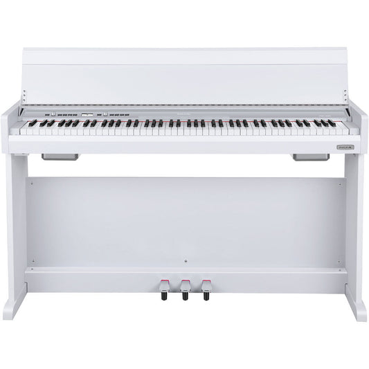 NU-X NCK-330 Upright 88-Key Digital Piano in White Finish w/ Bonus Piano Bench