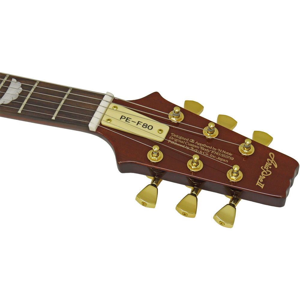 Aria PE-F80 Series Electric Guitar in Stained Brown Gloss
