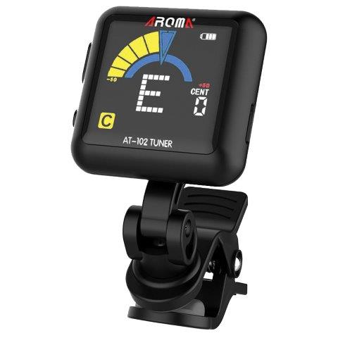 Aroma AT102BK  Rechargable Chromatic Clip-on Tuner Black