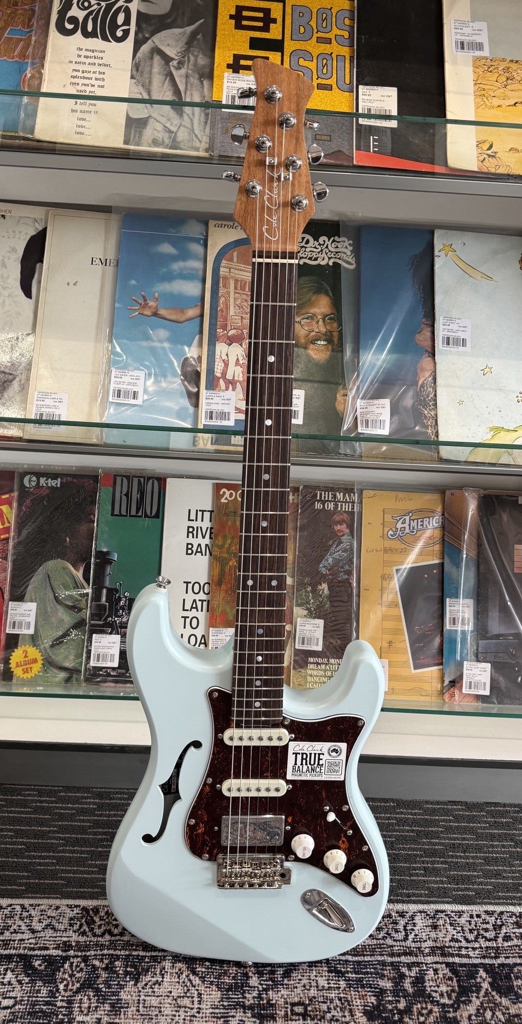 COLE CLARK - HOLLOW BABY HSS - Baby Blue with CASE