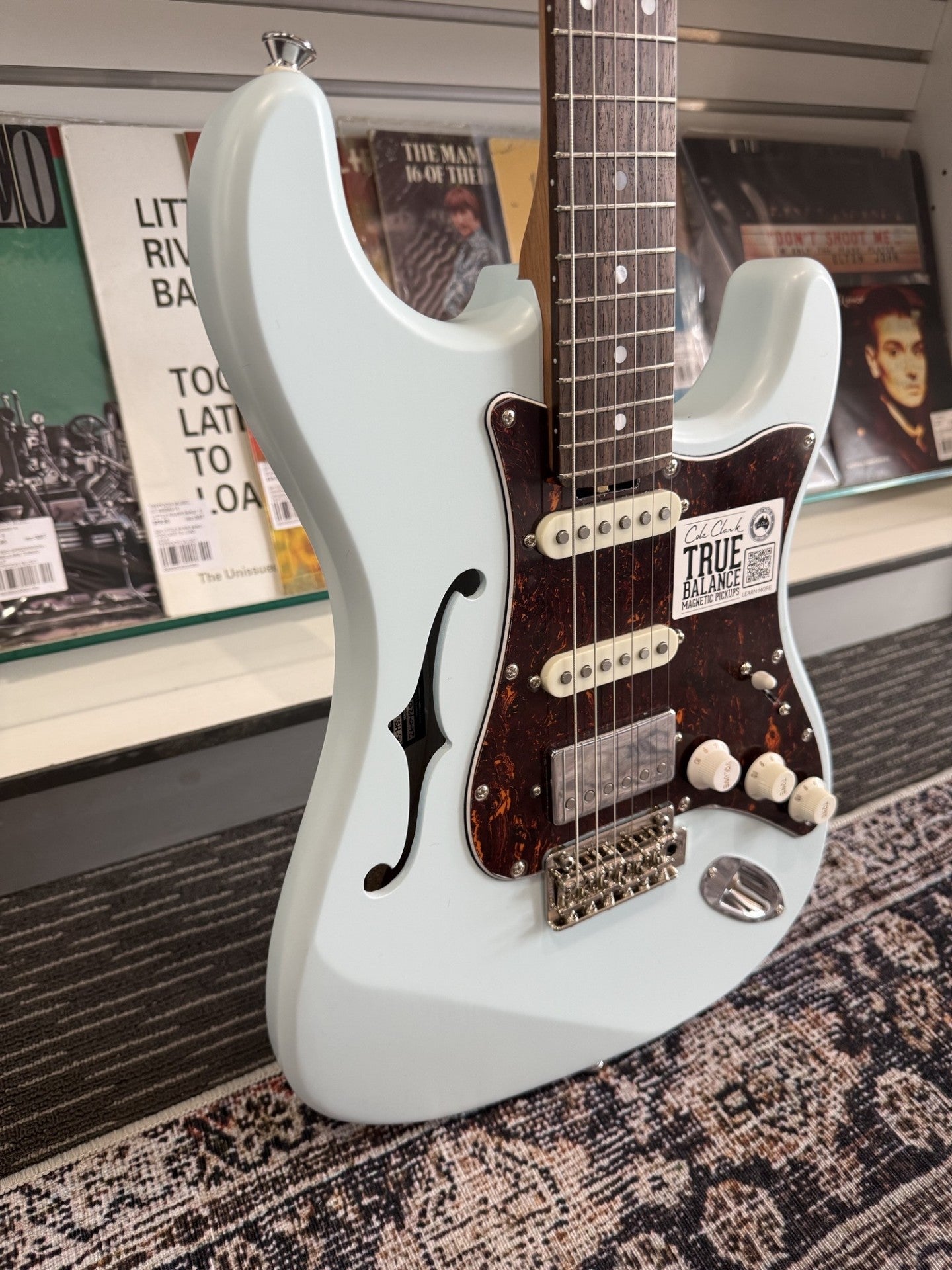 COLE CLARK - HOLLOW BABY HSS - Baby Blue with CASE