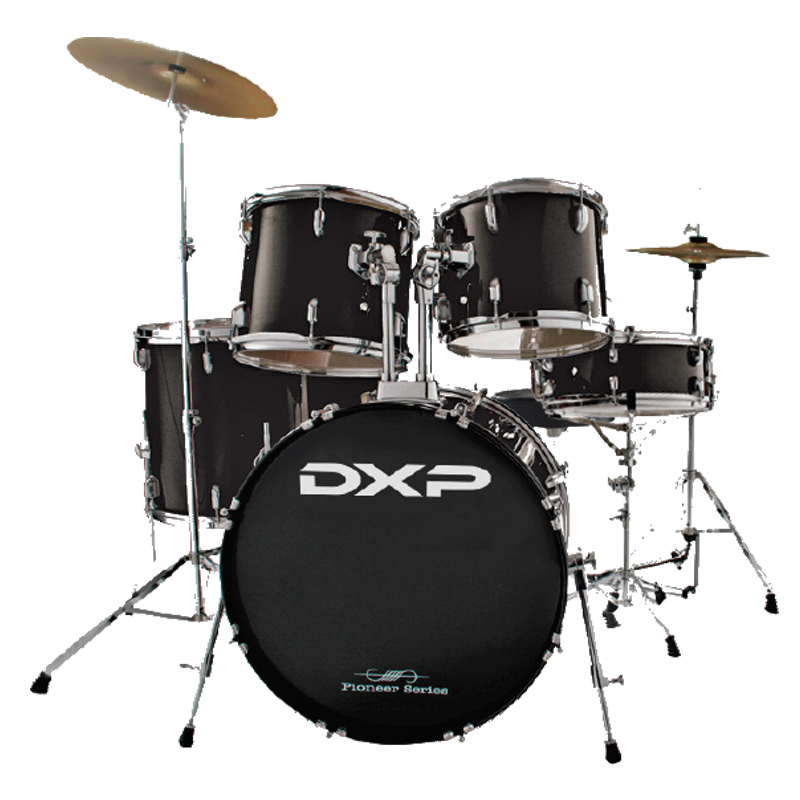 DXP DRUM KIT 5 PCE 22 INCH BD W/STOOL BLACK