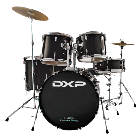 DXP DRUM KIT 5 PCE 22 INCH BD W/STOOL BLACK