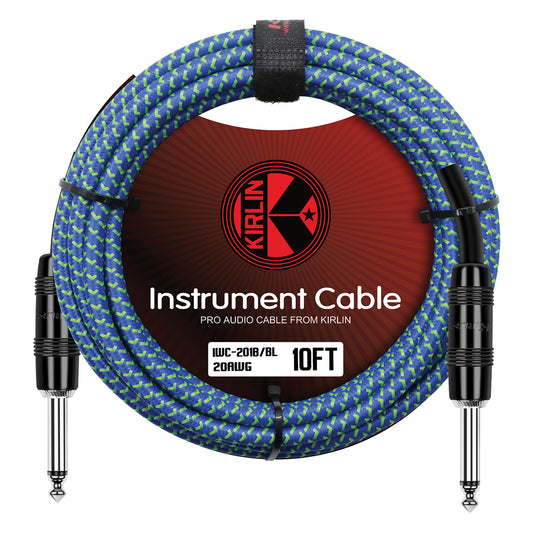 Kirlin 10ft Woven Blue Instrument Cable