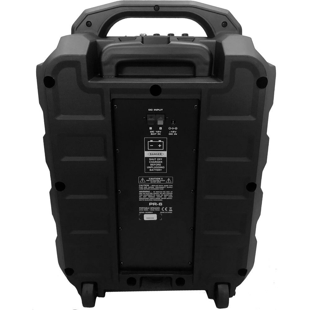 Leem PR-6 Portable Active 25W 8" PA Speaker System with Party Lights