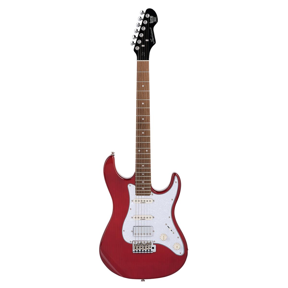 Sceptre Ventana Dlx Red Double Cutaway Thru RedHSS w Walnut Board by Levinson