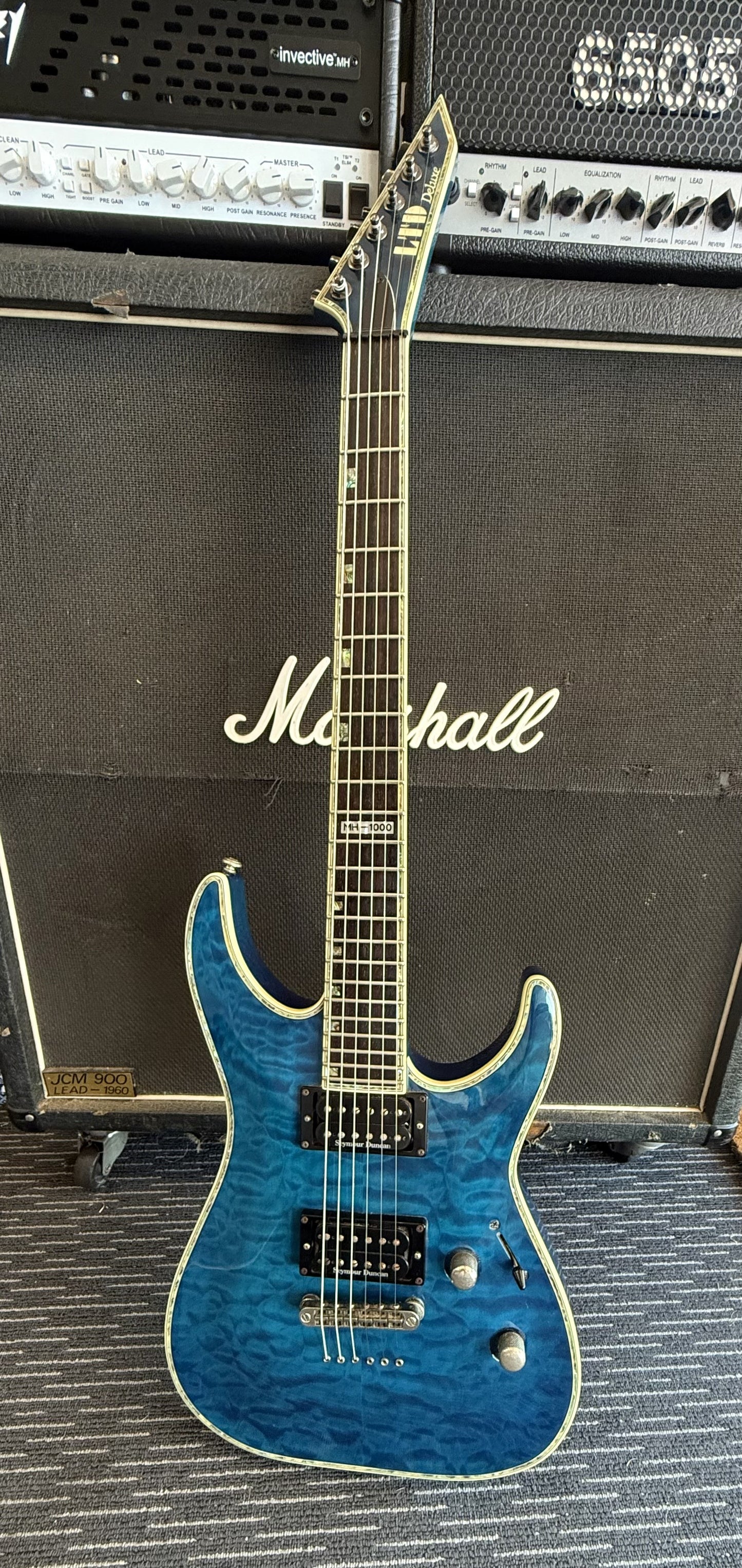 LTD MH-1000 DELUXE ELECTRIC GUITAR QUILTED MAPLE DEEP BLUE