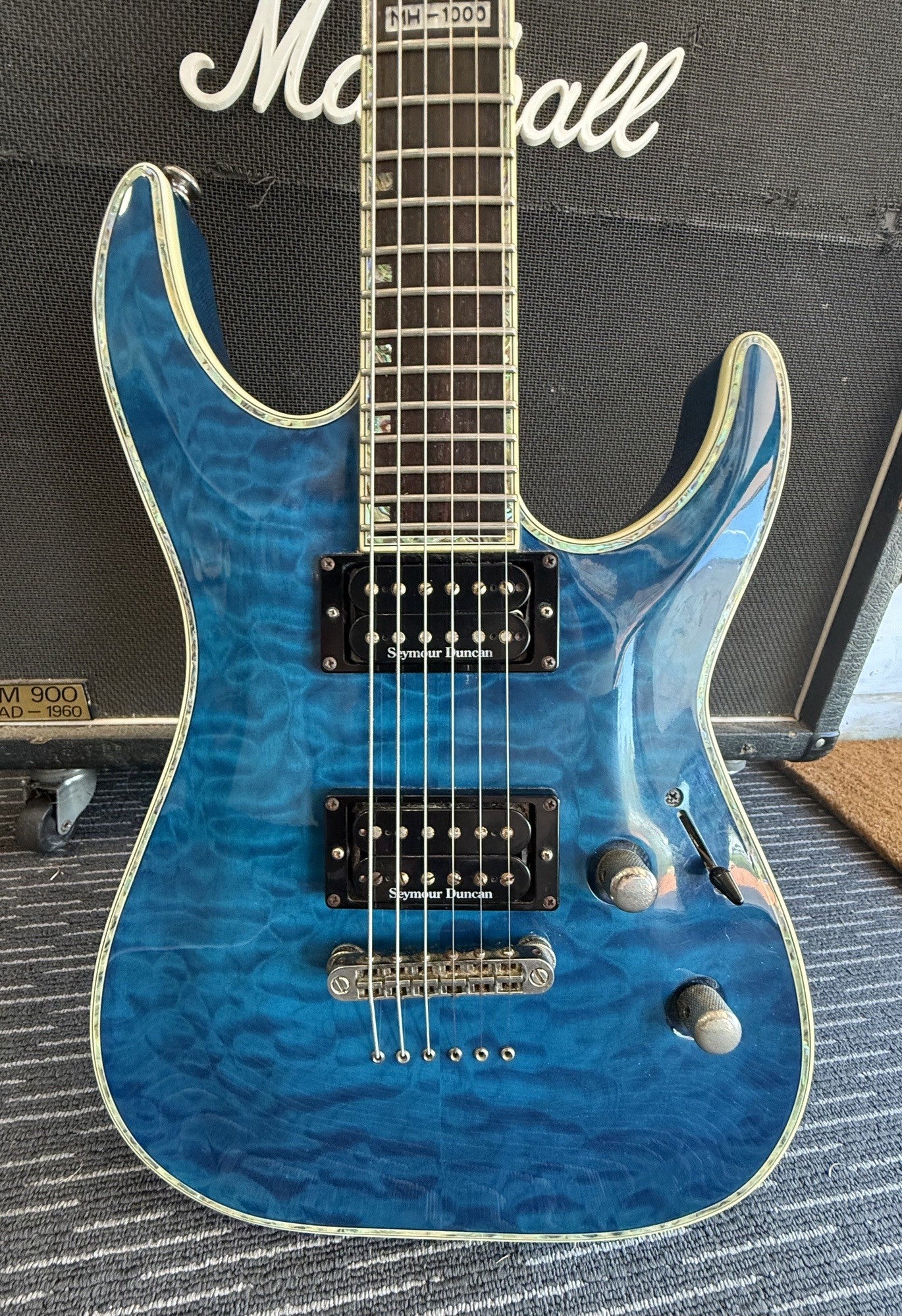 LTD MH-1000 DELUXE ELECTRIC GUITAR QUILTED MAPLE DEEP BLUE