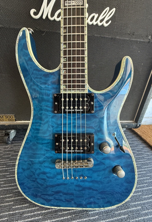 LTD MH-1000 DELUXE ELECTRIC GUITAR QUILTED MAPLE DEEP BLUE