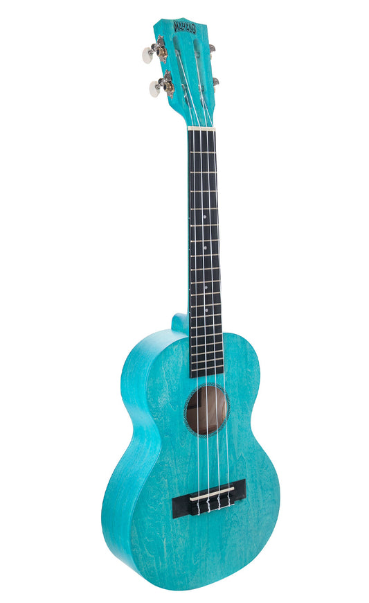 MAHALO I SERIES TENOR UKE in Aqua Blue Finish with Bag