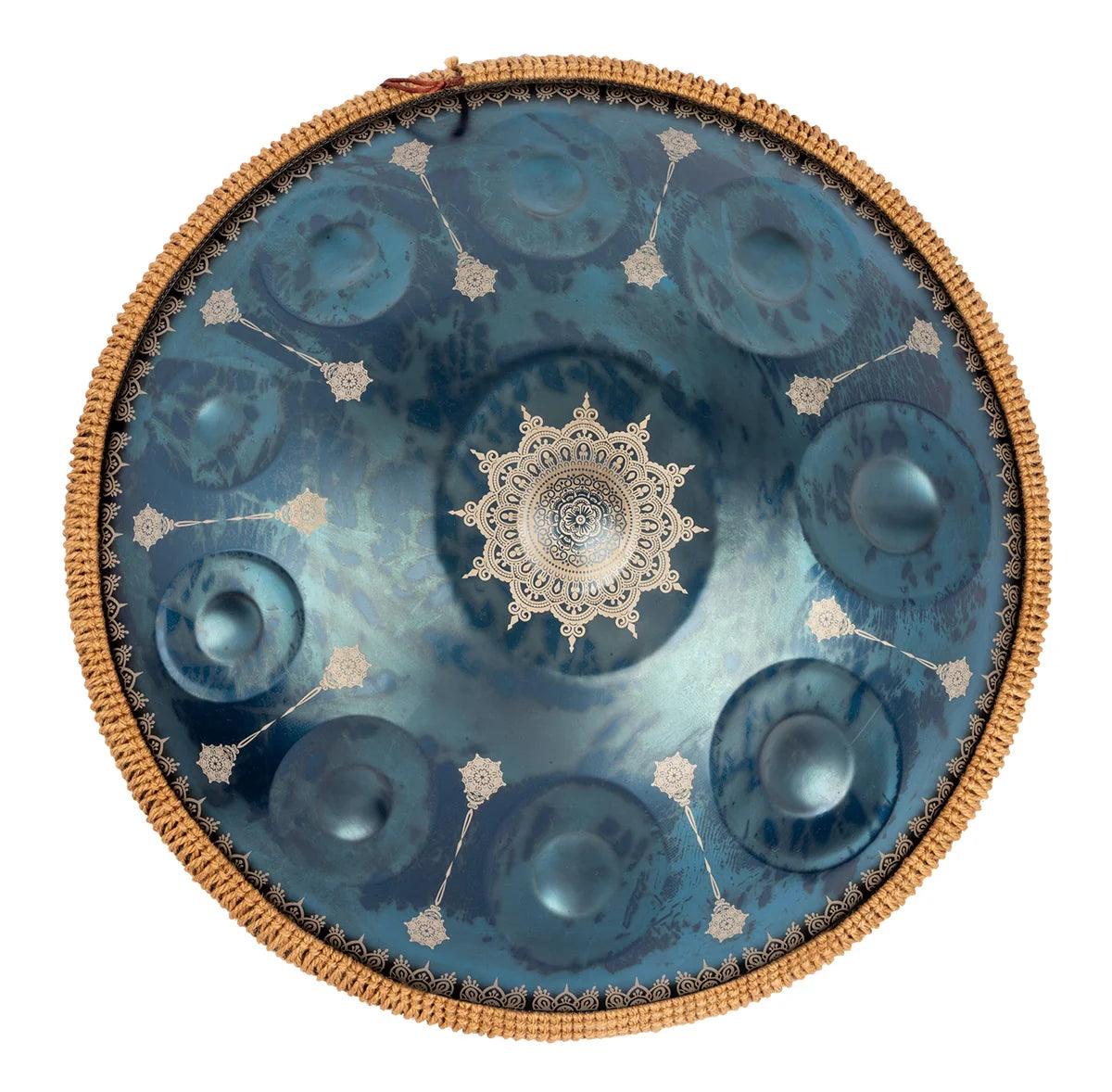 MANO 22 inch 10 NOTE HANDPAN - MANDALA - Metallic Blue
