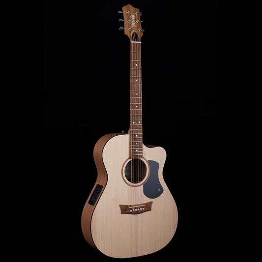 Pratley OM Maple Back and Sides Bunya Top cutaway with Pickup