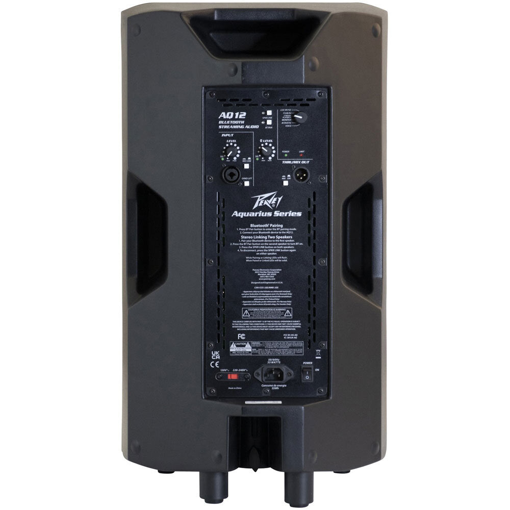 Peavey Aquarius Series AQ12 Powered 1000W Bi-Amped 12inch Loudspeaker with BT