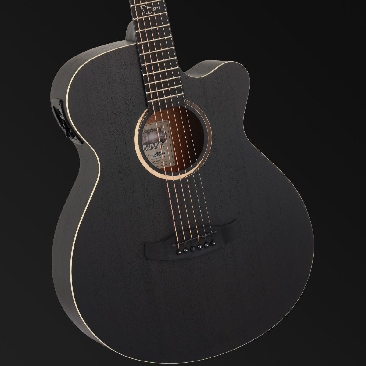 Tanglewood Blackbird Super Folk Acoustic/Electric Smokestack Satin with FREE Hard Foam Case