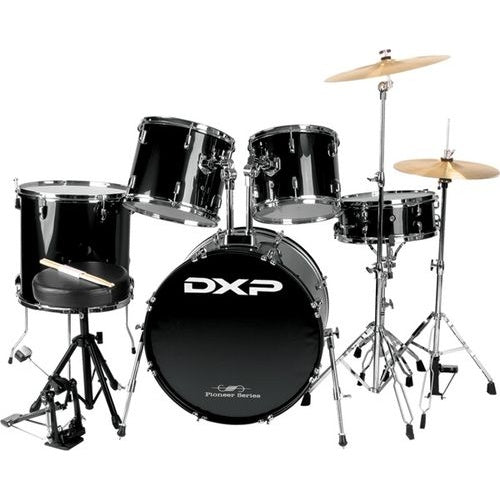 DXP DRUM KIT 5 PCE 22 INCH BD W/STOOL BLACK