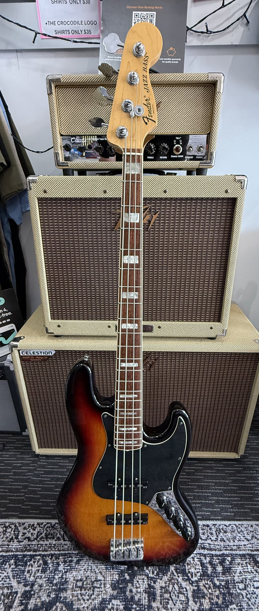 FENDER AMERICAN DELUXE JAZZ BASS 2010 - SUNBURST - W- CASE