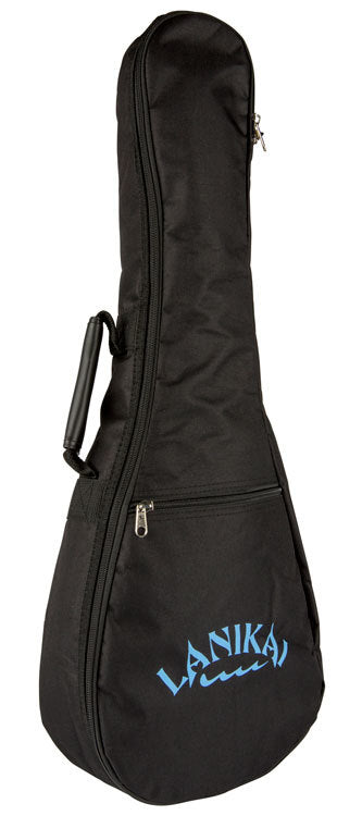 Lanikai Standard Tenor Ukulele Gig Bag in Black Front Zipper Accessory Pocket