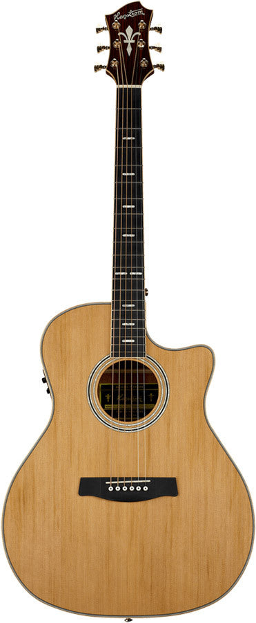 Hagstrom Elfdalia II Series Grand Auditorium AC/EL Guitar with Cutaway in Natural