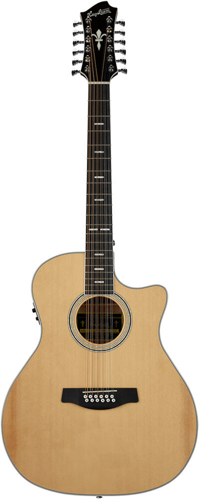 Hagstrom Siljan II Series Grand Auditorium 12-String AC/EL Guitar with Cutaway in Natural
