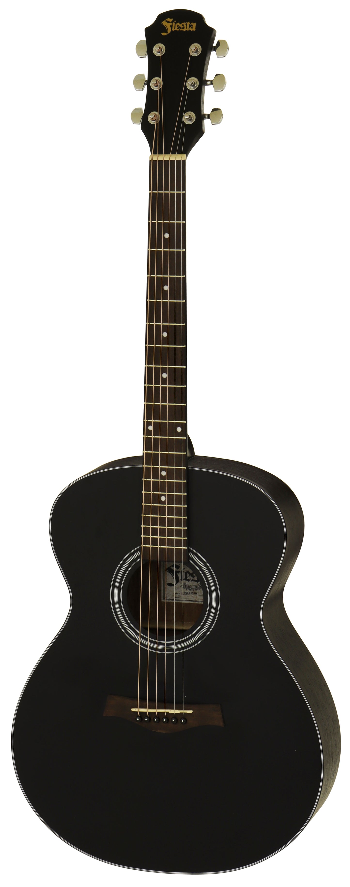 Aria Fiesta Series Folk Acoustic Guitar in Black Matte Finish